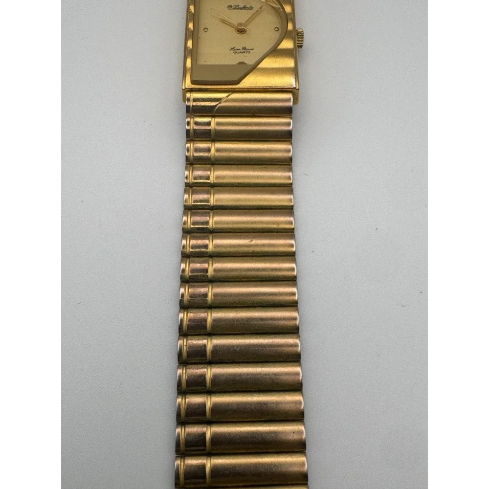 Vintage WORKING Lucien Piccard DuFonte Watch Half Moon Cracked READ
